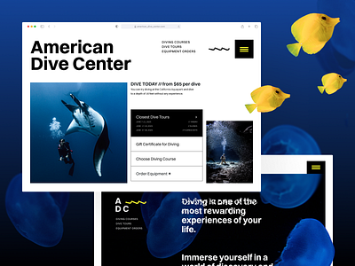 Diving School Website best web design diving website professional website ui ux design web design web design inspiration web interface design web ui web ui design