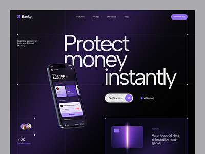Website for a Financial App ✦ Banky design interface product service startup ui ux web website