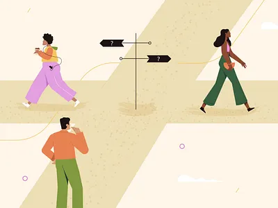 Choice 2d adobeillustrator character choise girl illustration man