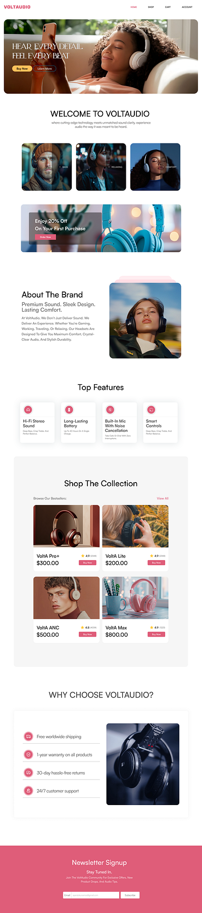 Voltaudio Webdesign app design figma product design uiux uiux design web design
