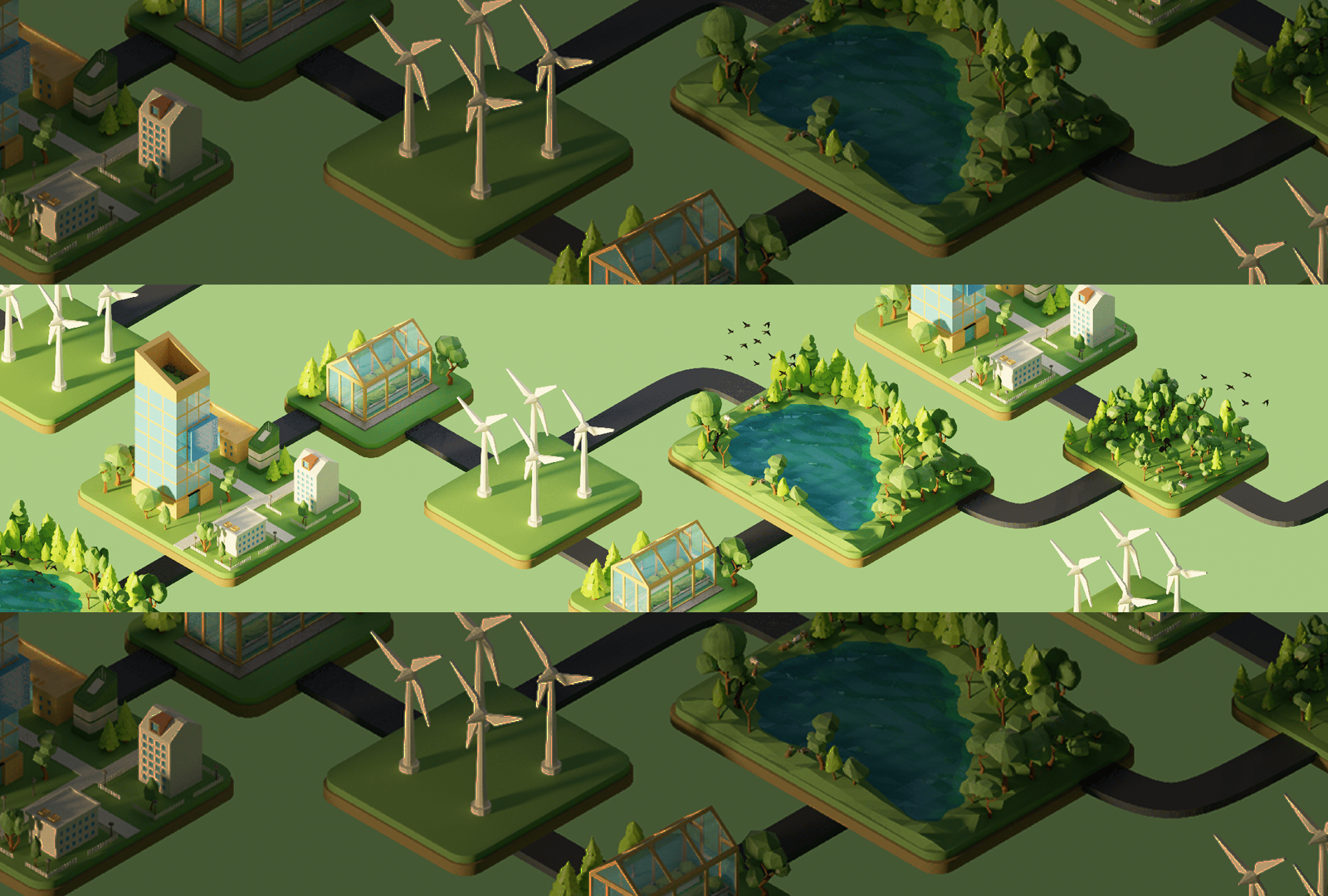 3D Green Agriculture 3d 3dillustration @hellodribbble blender branding cyclesrender design ecology farming futurefarming greenfarming illustration isometric lowpoly shot ui websiteillustration