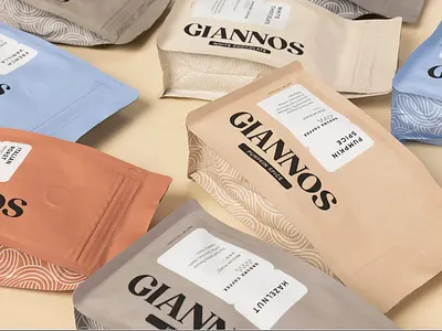 Giannos Coffee Line beverage brand branding coffee graphic design label logo packaging packagingline