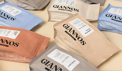 Giannos Coffee Line beverage brand branding coffee graphic design label logo packaging packagingline