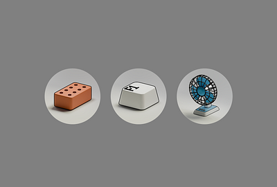3D Outline Items 3d 3dillustration blender cyclesrender design illustration isometric items outlinesstyle shot