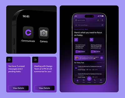 Communicate - Online Communication App Design app call chat interface chatapp communication app crm design message message app mobile app saas ui ui interface ux video call