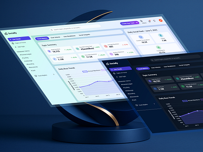 Socially - A Social Media Dashboard Design dashboarddesign marketing saas socially socialmedia trending ui uiux ux webapp