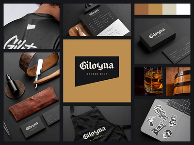 Gilotyna - Barber shop branding barber brand brand book branding business card calligraphy case study design graffiti graphic design illustration logo streetwear tshirt typography vector visual identity