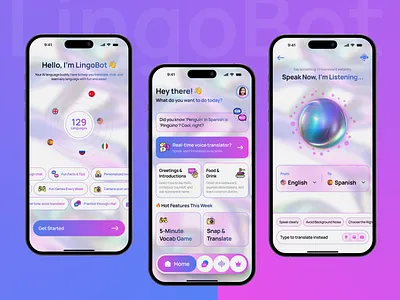 AI-Powered Translate and Languages App Design ai app ai app design ai powered app ai translator app app design language languages app design mobile app multilingual translate app translation translator ui design ux