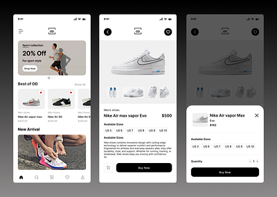 Minimal Sneaker Shopping App UI appshowcase appuiux buysneakersonline cartui cleanappdesign ecommerceapp fashionapp figmadesign minimaldesign mobileappdesign mobileshopping modernui productapp shopappui shoppingapp sneakerapp sneakerhead sneakerui uiinspiration uxuidaily