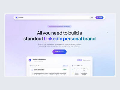 Supermi – AI-Powered LinkedIn Post Generator animation branding design figma figmadesign graphic design logo motion graphics ui uidesign uiux