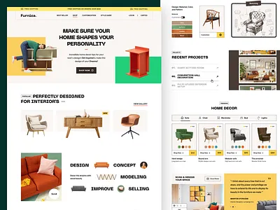 Furnica - Furniture Landing Page Website agency company craftmanship ecommerce ecommerce furniture website furniture furniture landing page furniture website home page interior decoration interior furniture landing page landingpage modern furniture ui ux web design webdesign website design website designer