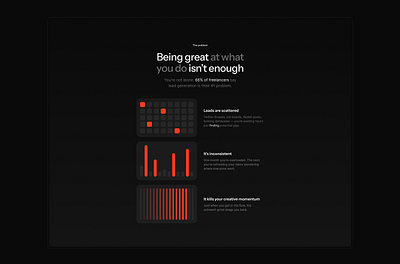 Orbi - Problems Section freelance leads landing page micro design problems solutions visualise value visualize value web design