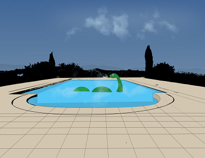Splish... doodle illustration nessy pool shunte88 tuscany vector