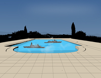 ...no Splash! doodle illustration navy pool shark shunte88 tuscany vector