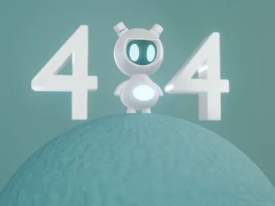 Cute 3D Robot 404 3d 3d animation 3d art 404 404 error animation blender3d cartoon character design cute character loop mascot motion graphics moving banner nomad sculpt page not found robot character robot planet something went wrong ui