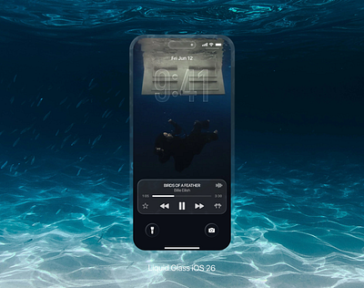 🫧 Liquid Glass iOS 26 — Music Player Dive billie eilish design challenge design concept ios 26 liquid glass music player
