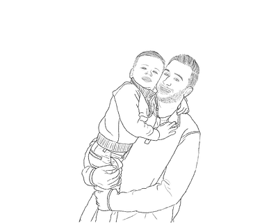 Father and son portrait Illustration sample illustration
