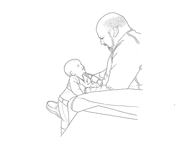 Father and Son portrait - Fathers Day sample illustration
