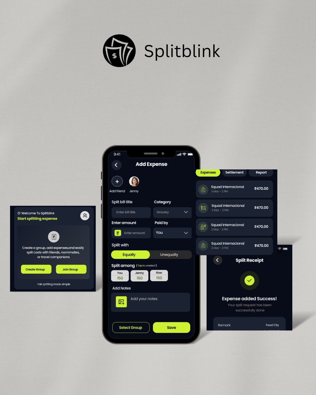 Splitblink Mobile App application branding creative design figma graphic design logo mobileapp split uiux