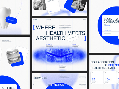 Dental Clinic Website blue dental design figma ui uiux ux uxui web webdesign website xray