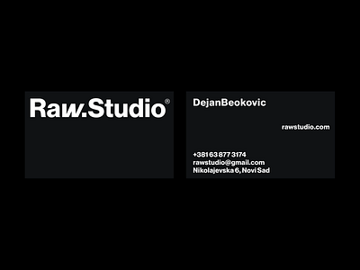 Raw Studio Business Cards bold brand brand design brand identity brand visual identity branding business card logo logo design logo wordmark logotype minimal modern print design raw stationery visual identity visual identity design wordmark