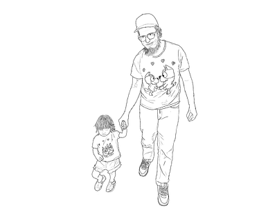 Father and daughter Illustration Sample - Fathers Day illustration
