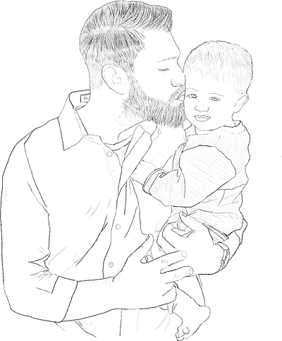 Father and Son Illustration - Fathers Day illustration