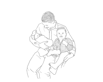 Fathers Day family Portrait - sample illustration