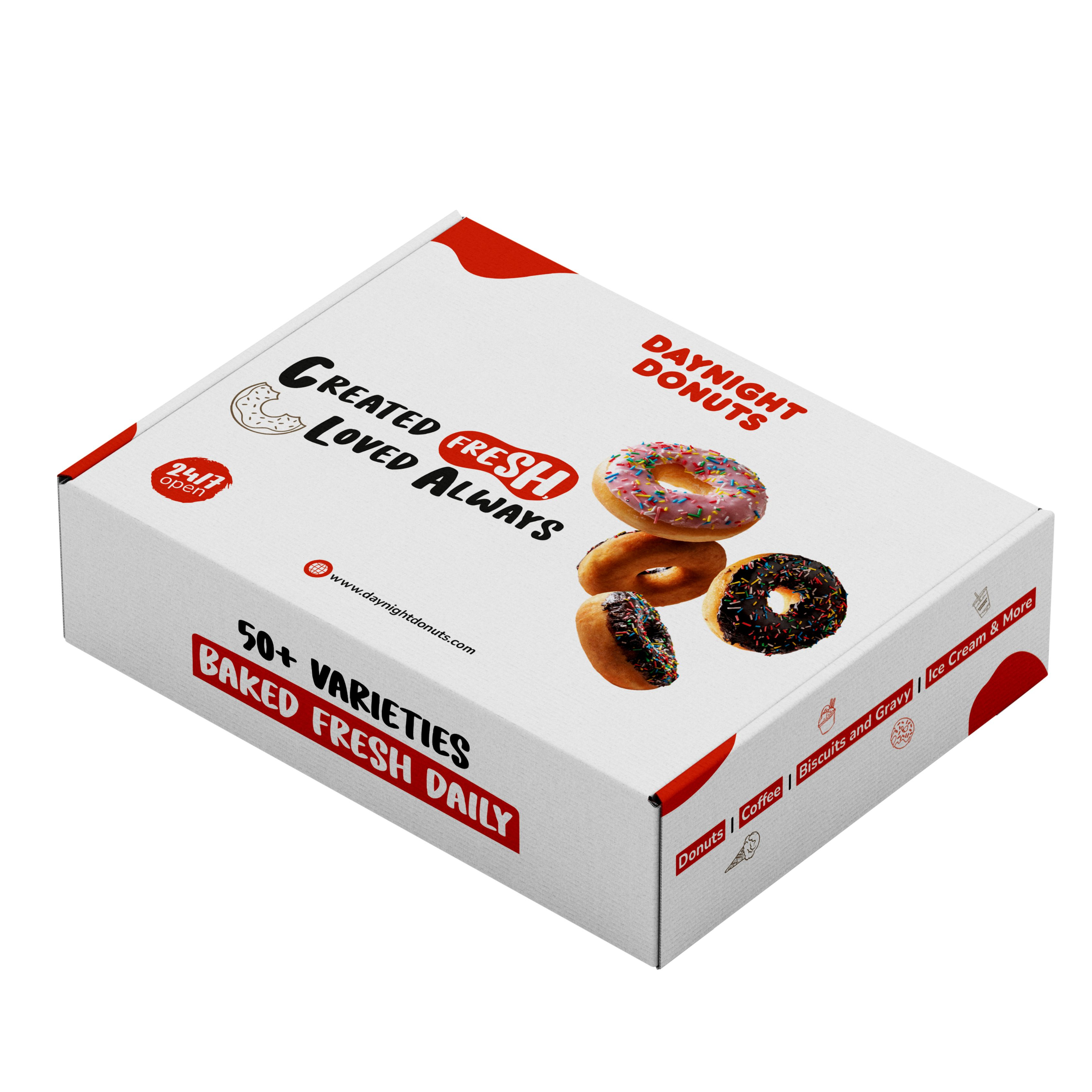 Daynight Donuts brand identity branding graphic design illustration logo design packaging design print design