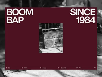 Boombap '84 2025 trends animation branding design grid illustration layout logo typo typography ui ui elements uidesign ux web web design