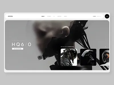 HQ6/0 clean cybernetics futuristic minimalistic ux