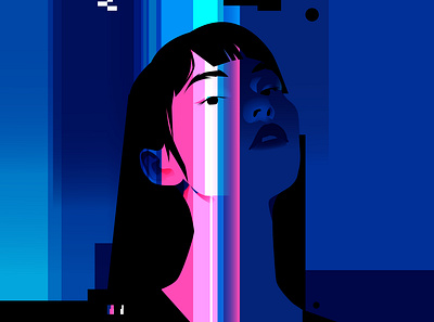 Neon Love abstract composition design editorial editorial illustration illustration laconic lines minimal neon neon illustration neon love portrait portrait illustration woman woman illustration woman portrait