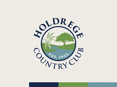 Holdrege Country Club 100 years branding club cottonwood country course crumby golf grass hand drawn holdrege illustration logo native nebraska tradition trajan tree vector art
