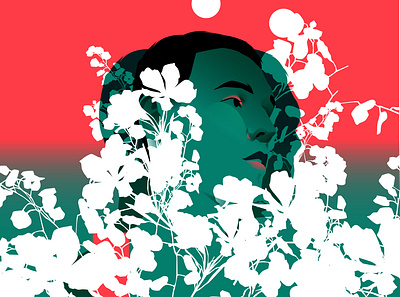 Hidden in flowers abstract composition design floral floral illustration flowers glam illustration laconic lines man man illustation man portrait minimal portrait portrait illustation vector vector portrait