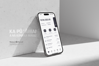 Mobile Banking App | Nature Hawaii bankingapp cardmanagement charityfeature conceptdesign darkui financeapp fintech mobileapp productdesign splitpayment tropicaldesign uidesign uiux uxdesign