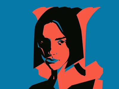 Flat&Dark abstract composition dark portrait design flat portrait girl illustration girl portrait illustration laconic lines minimal portrait portrait illustration vector illustration woman illustration woman portrait