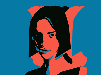 Flat&Dark abstract composition dark portrait design flat portrait girl illustration girl portrait illustration laconic lines minimal portrait portrait illustration vector illustration woman illustration woman portrait