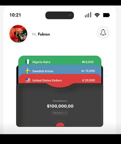 Multi-Currency Wallet UI Concept 3d graphic design ui