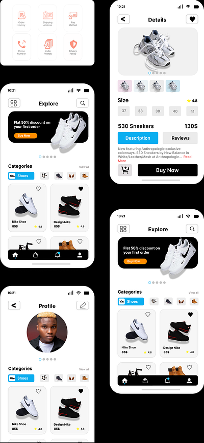 e Commerce app animation graphic design motion graphics