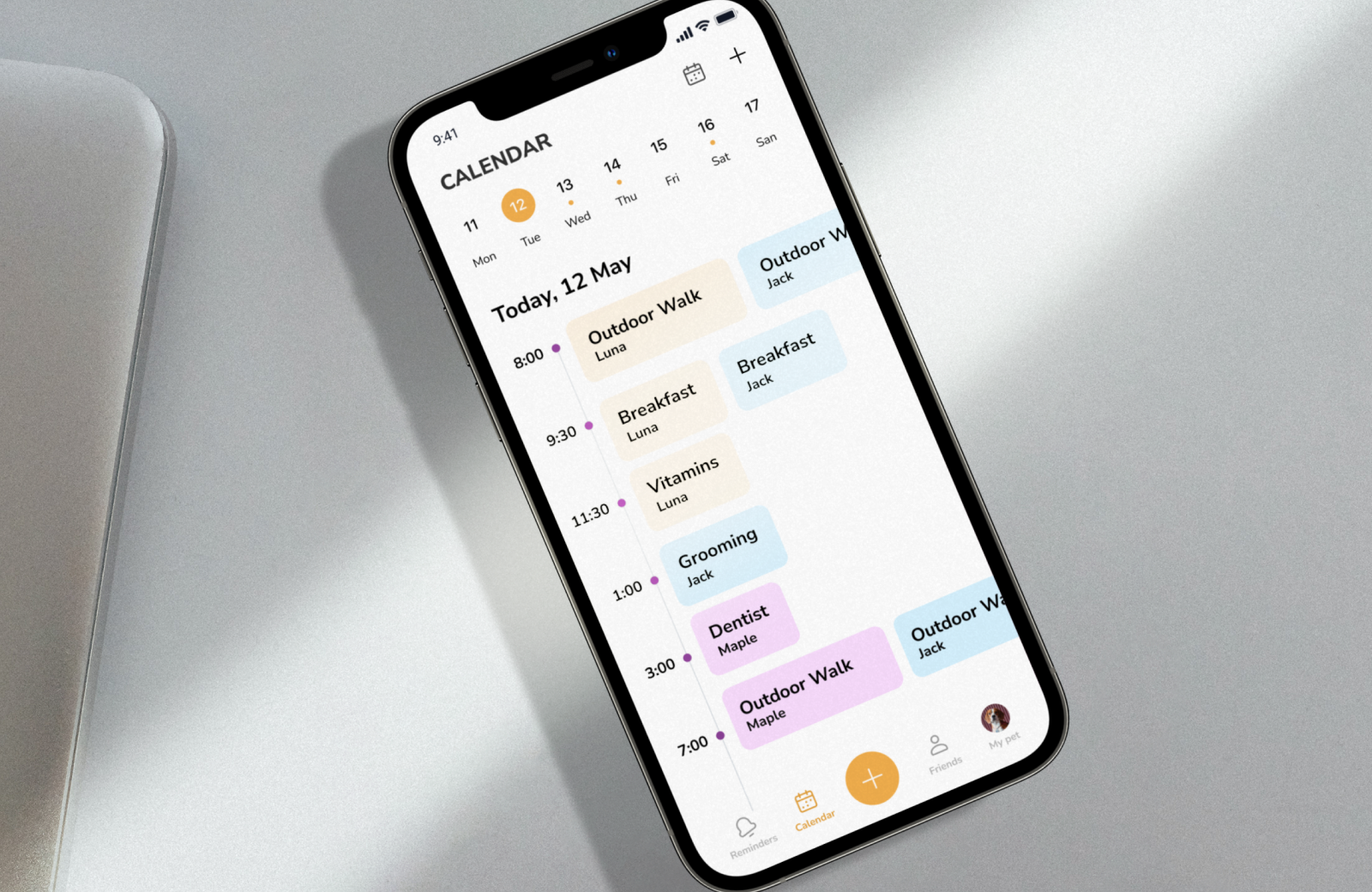 Pet care app calendar fres fun organisation pet pet care schedulr uiux