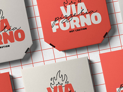 Via Forno Identity box branding cardboard design download identity logo mockup mockups packaging pizza psd template typography