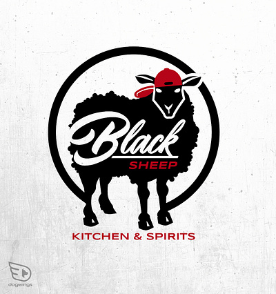 Logo concepts black sheep chipdavid dogwings drawing logo vector
