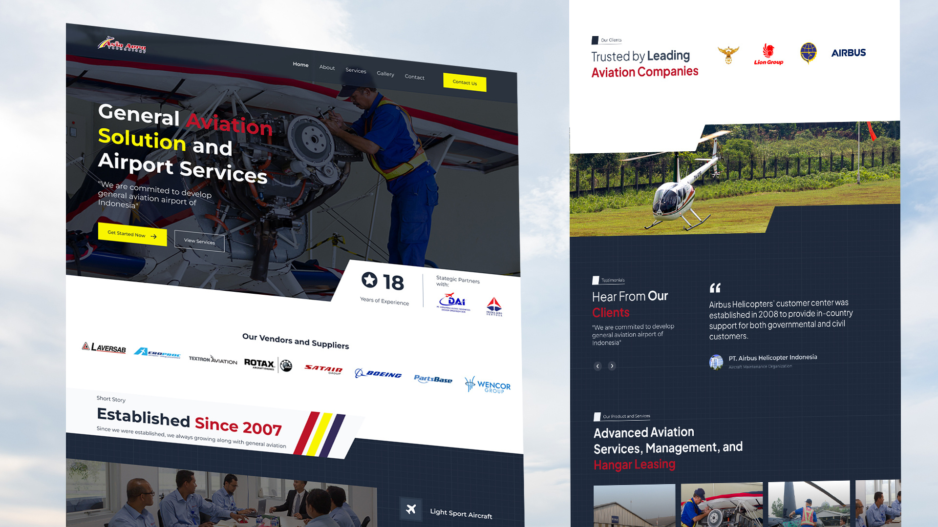 Aircraft Company Profile - Asia Aero branding design graphic design landing page logo ui ux