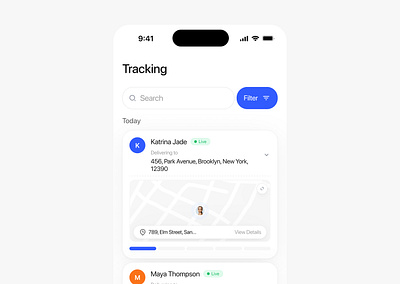 Tracking UI design ui ui design ux ux design