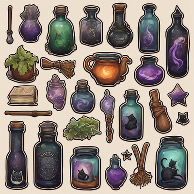 Witch stickerpack 3d art sticker stickerpack witch