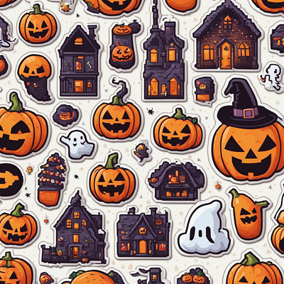 halloweenstickerpack art autumn boo halloween sticker stickerpack woo