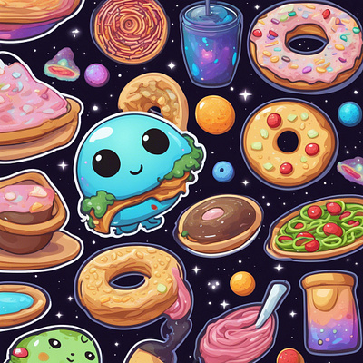 Galaxy snack art design sticker stickerpack