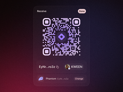 Junction Receive address chain crypto design junction network phantom product qr code receive solana token trading transaction ui ux wallet web3