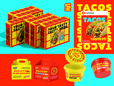 SPICE Caribbean Food - Packaging Design box cardboard caribbean food fast food food container food cup food packaging graphic design label design packaging design