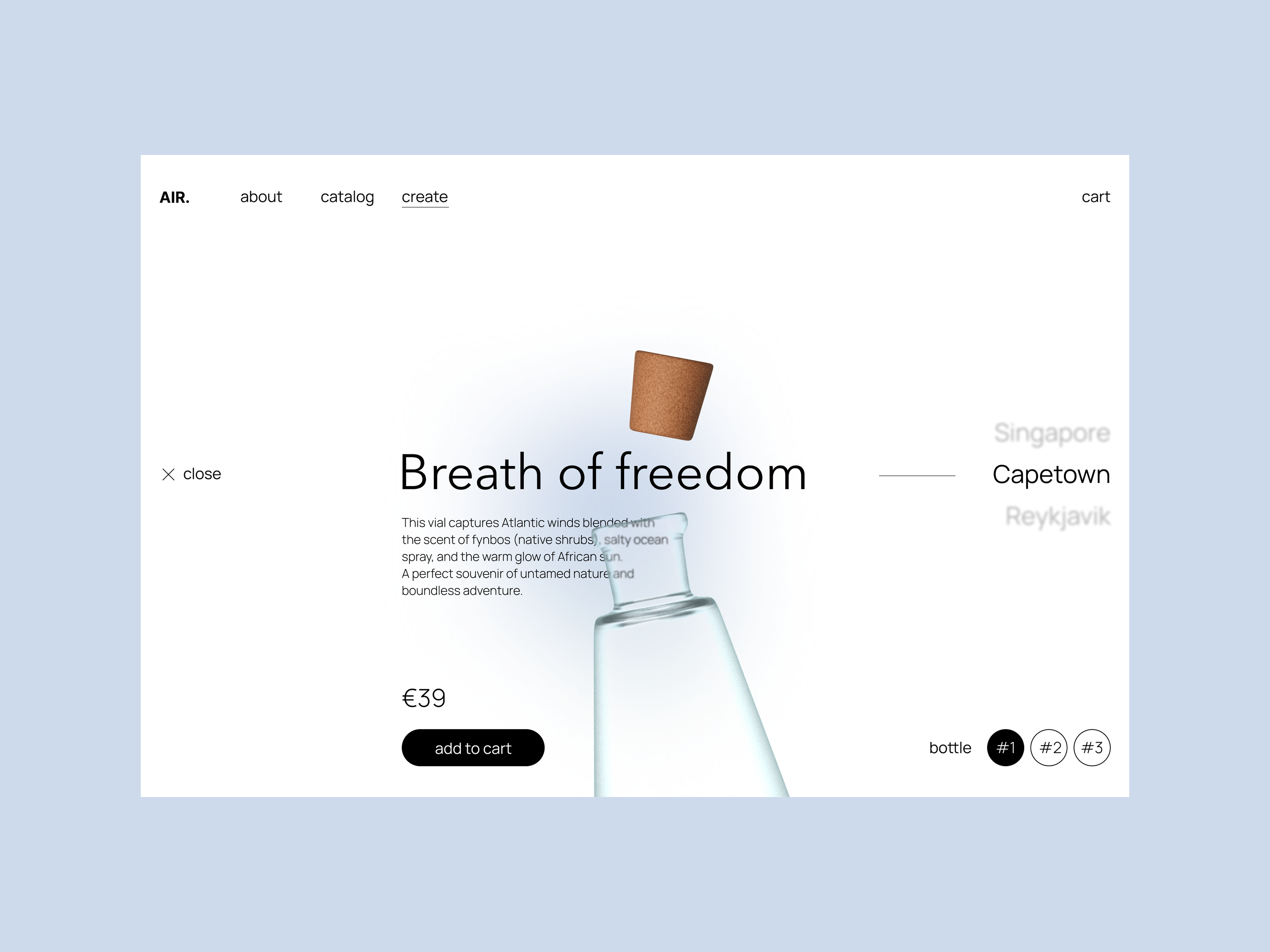 Air shop 3d animation branding design ecommerce interface shop ui